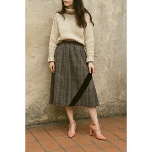 MarieLouise Reynolds Gray Ireland Wool Midi Skirt  Women's Size 10